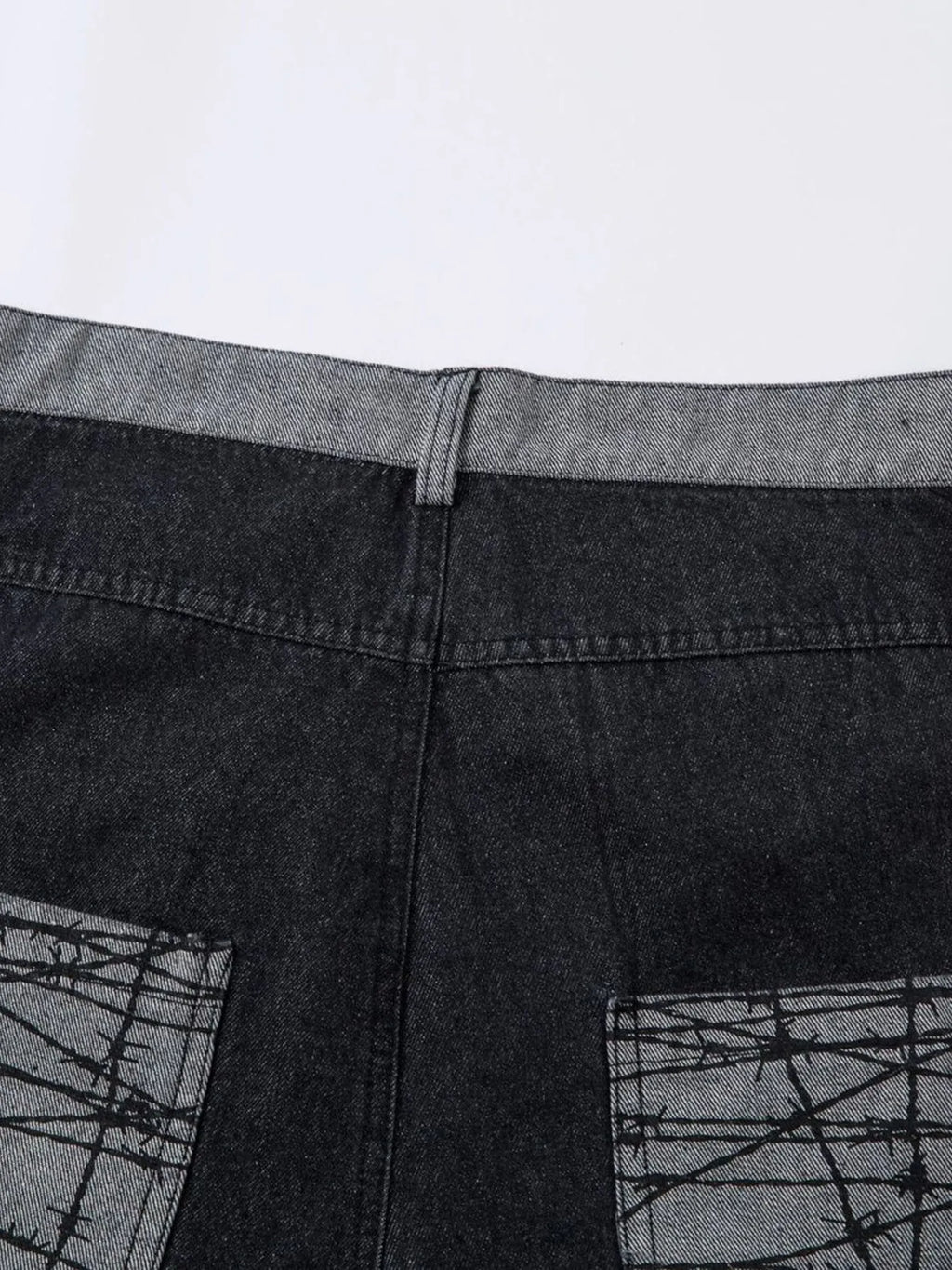Men's Wide Leg Cargo Jeans with Contrast Panels