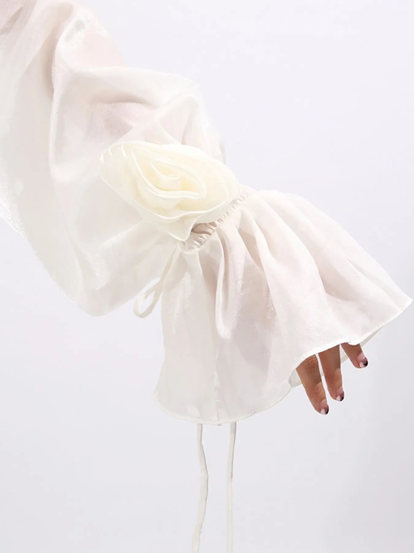 Flower Ruffled Long Sleeve Dress