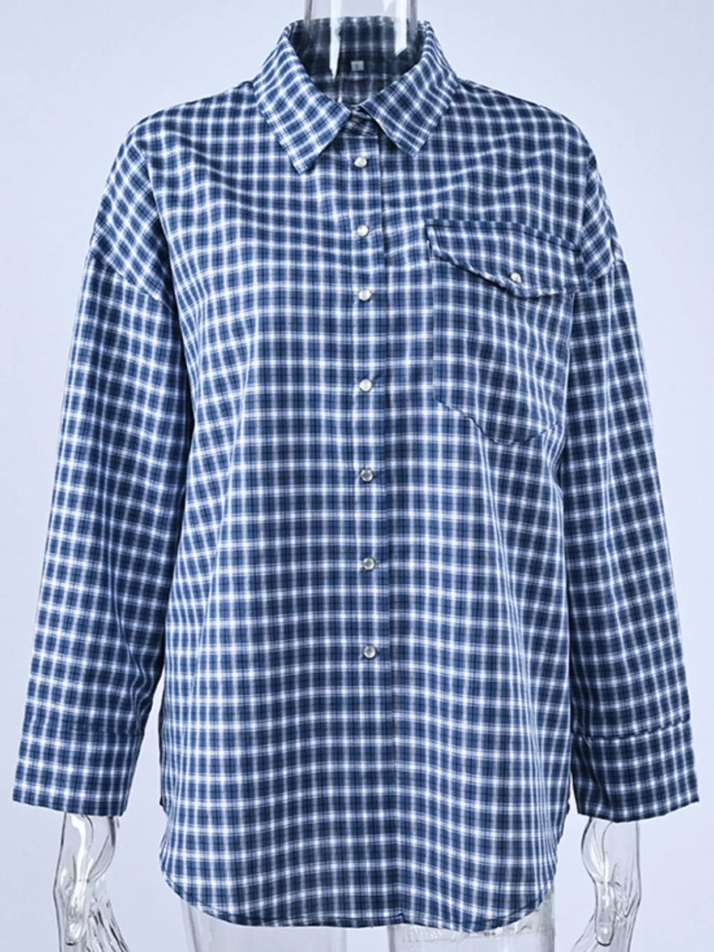 Oversized Plaid Button Up Shirt