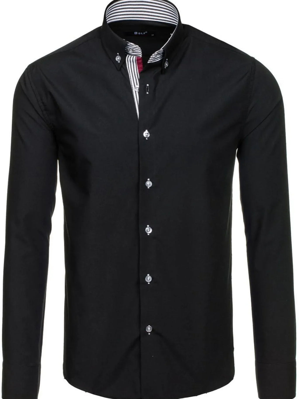 Men's Button-Down Shirt with Striped Detail