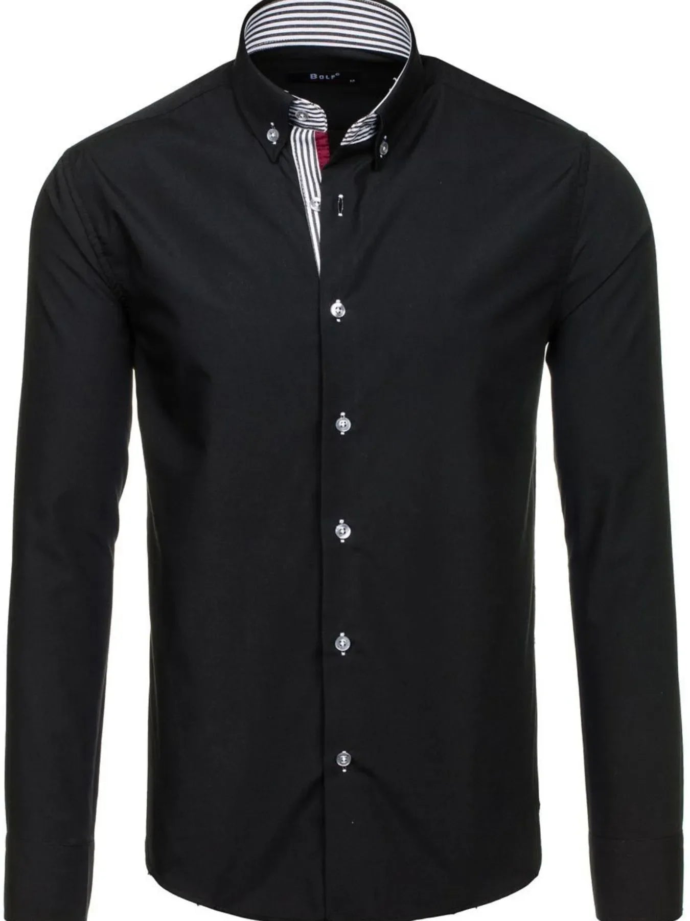 Men's Button-Down Shirt with Striped Detail