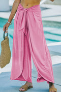 Knotted Waist Split Leg Relaxed Pants