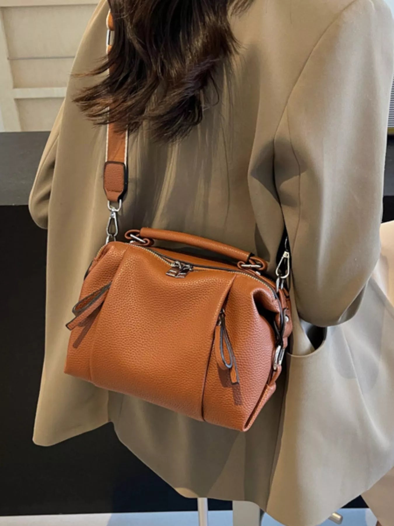 Wide Strap Crossbody Bag