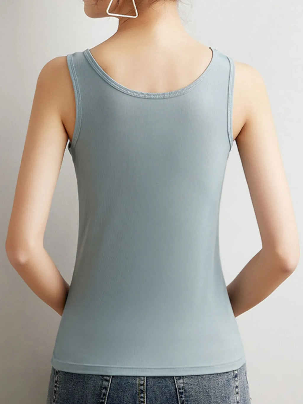 Plus Size Ribbed Scoop Neck Tank Top