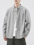 Men's Plus Size Button Up Long Sleeve Shirt