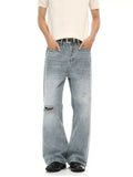 Men's Distressed Wide-Leg Jeans