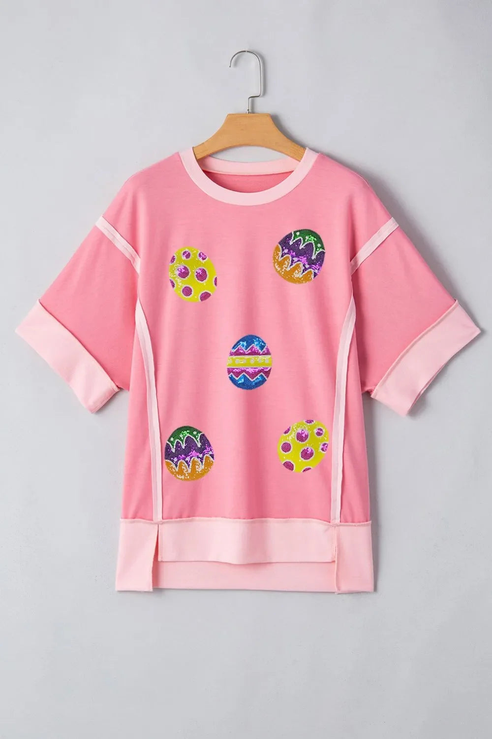 Sequined Easter Egg Short Sleeve T-Shirt