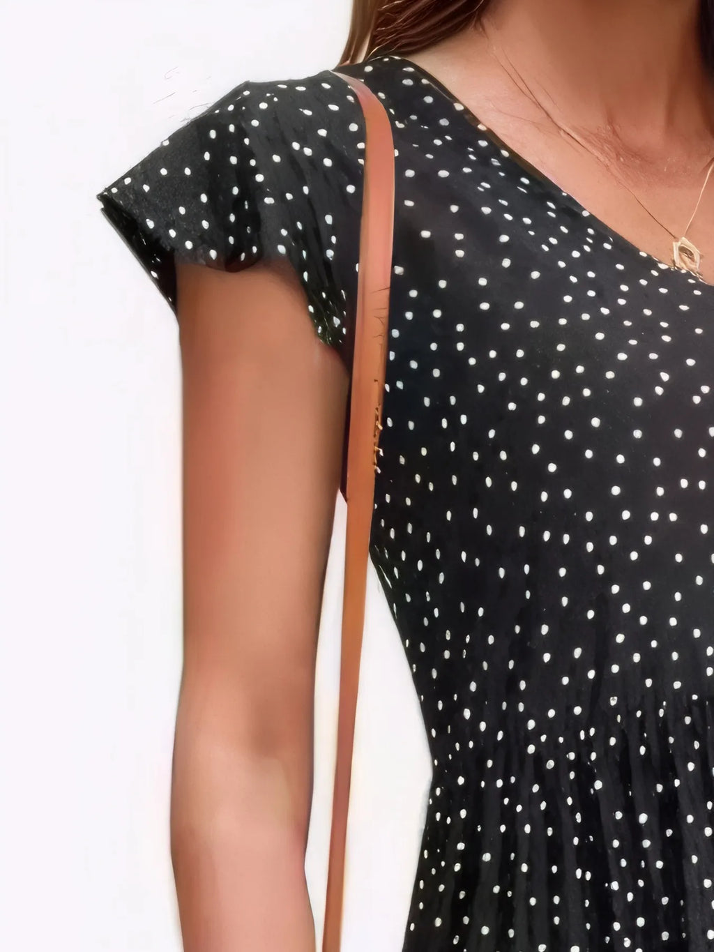 Polka Dot Ruffle Sleeve V-Neck Mini Dress