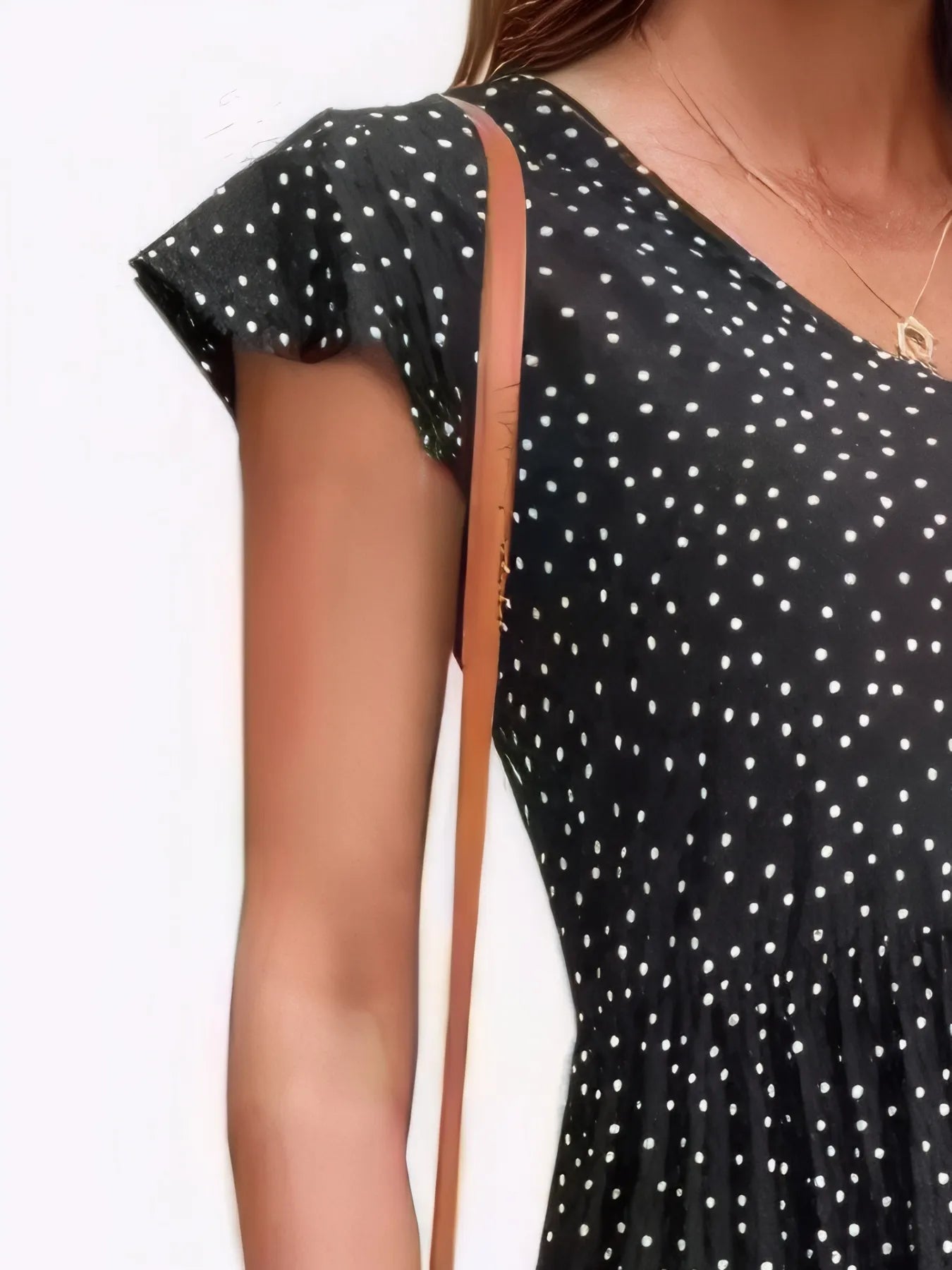 Polka Dot Ruffle Sleeve V-Neck Mini Dress