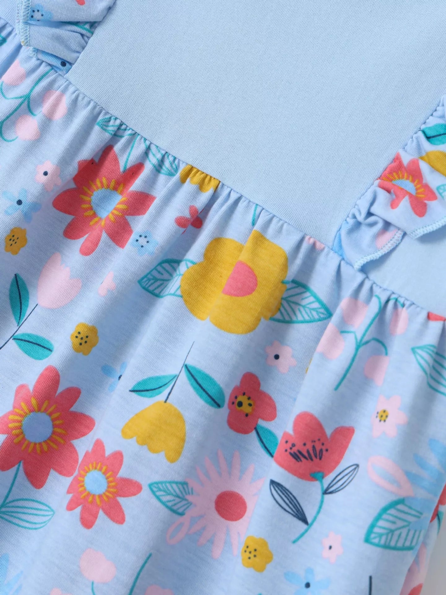 Children's Ruffled Floral Print Dress