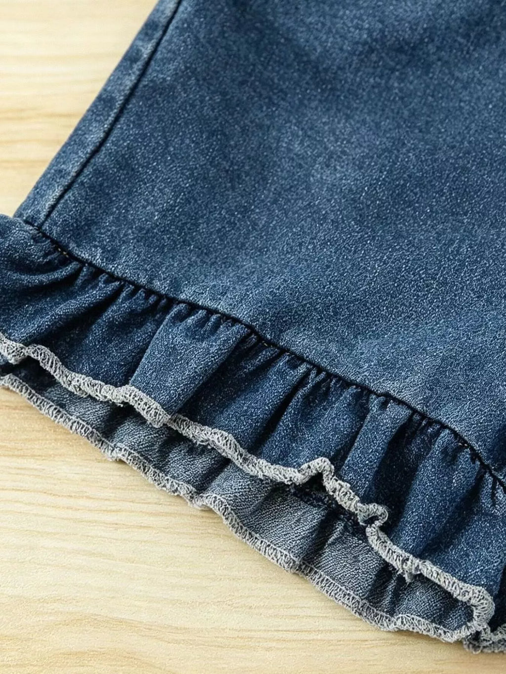 Children's Strawberry Crochet Trimmed Top and Denim Shorts Set
