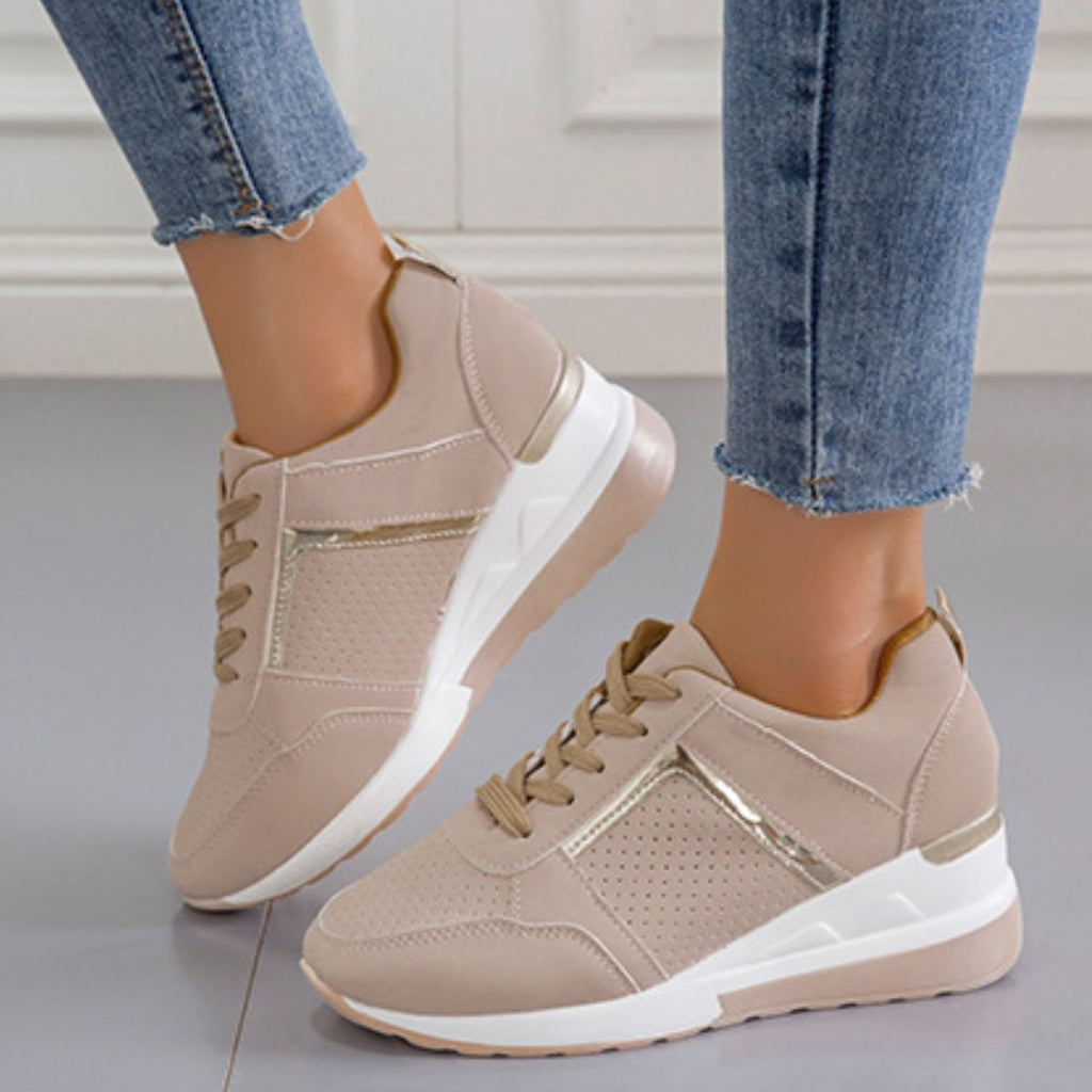 Lace Up Wedge Sneakers