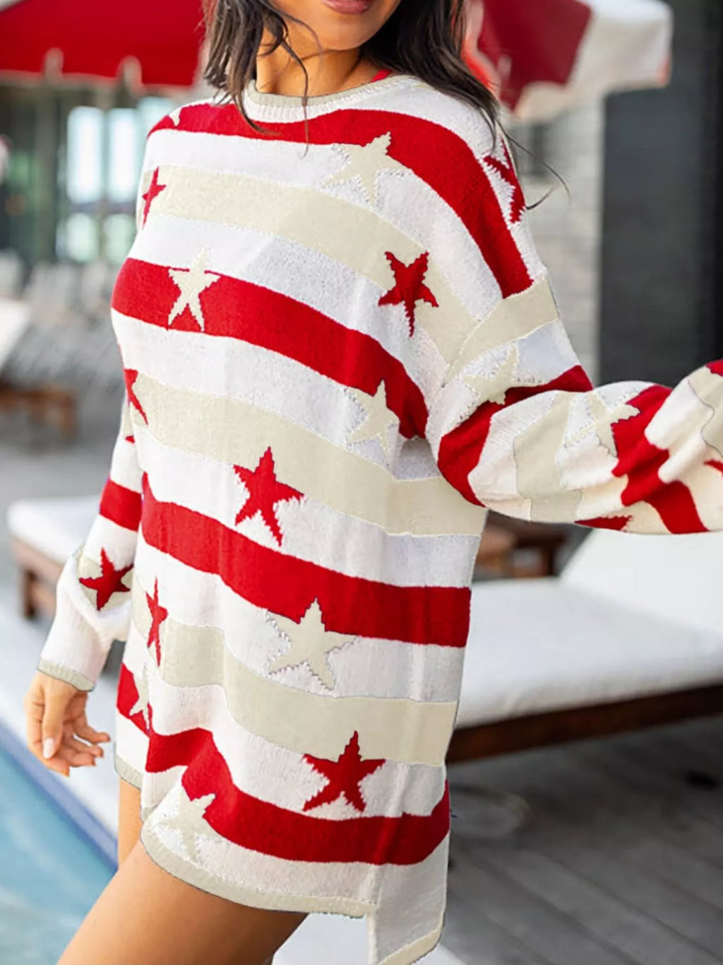 Stars and Stripes Long Sleeve Sweater