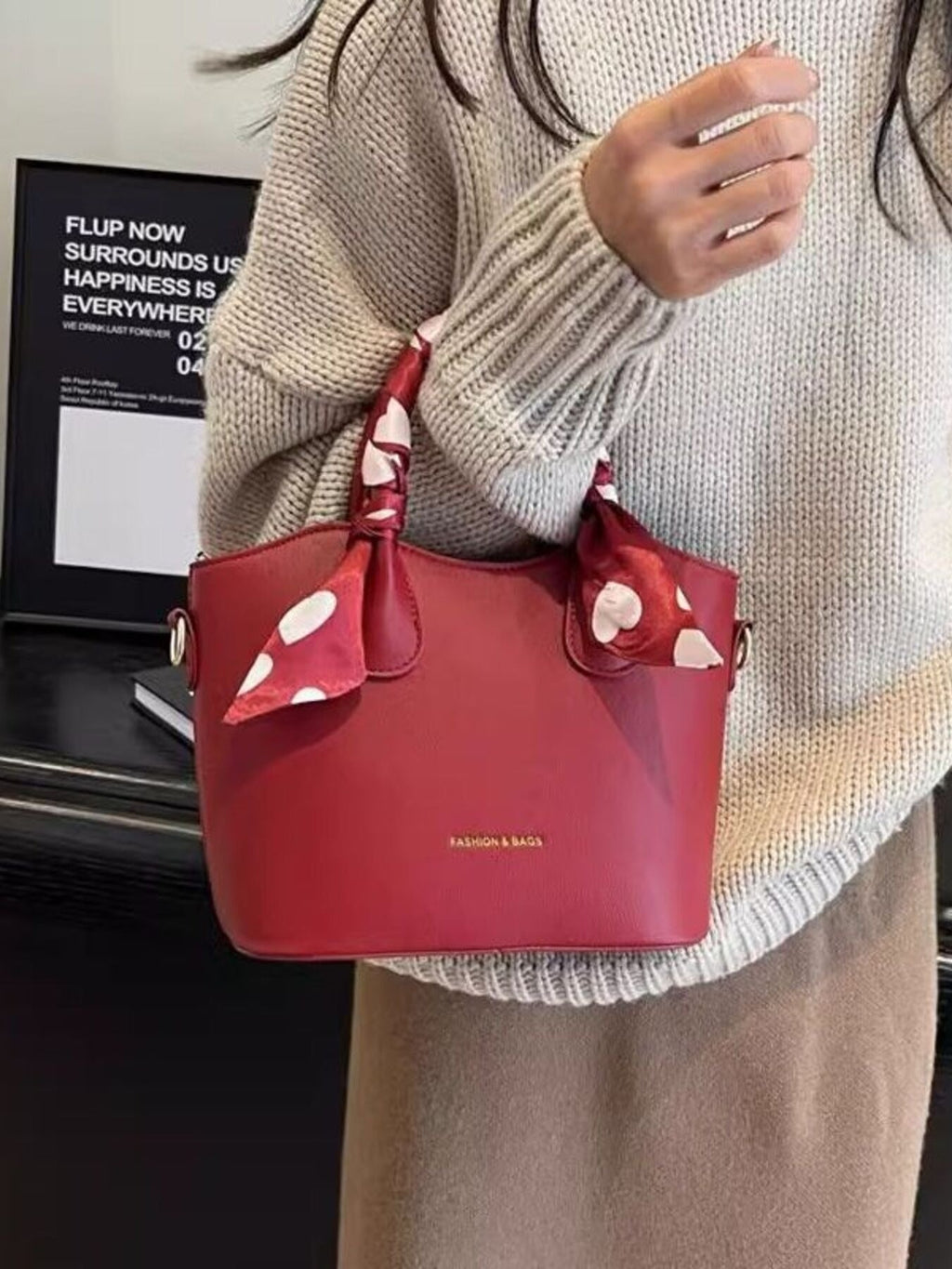 Top Handle Bucket Bag