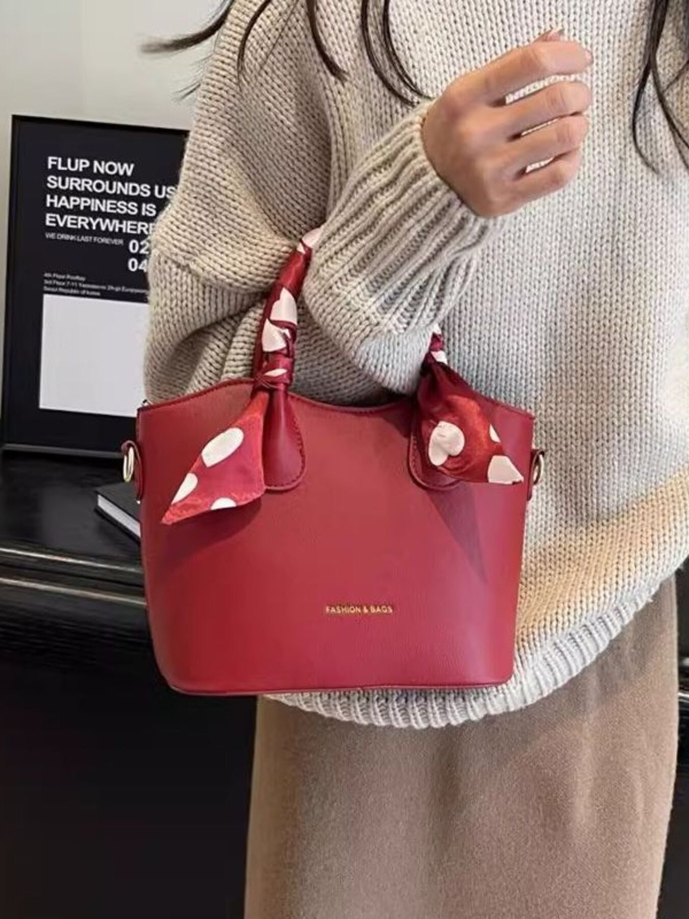 Top Handle Bucket Bag
