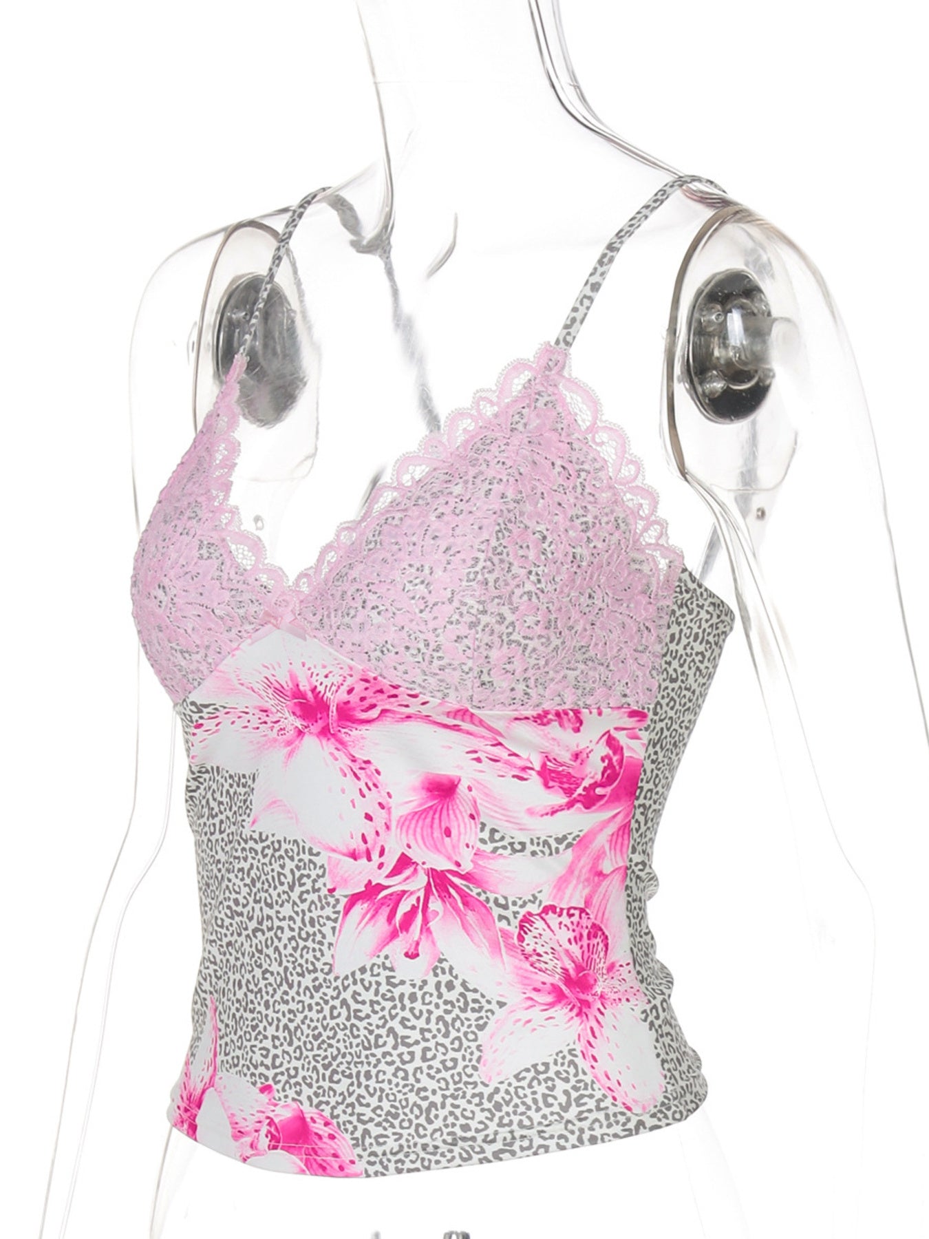 Lace Detail Leopard Cami