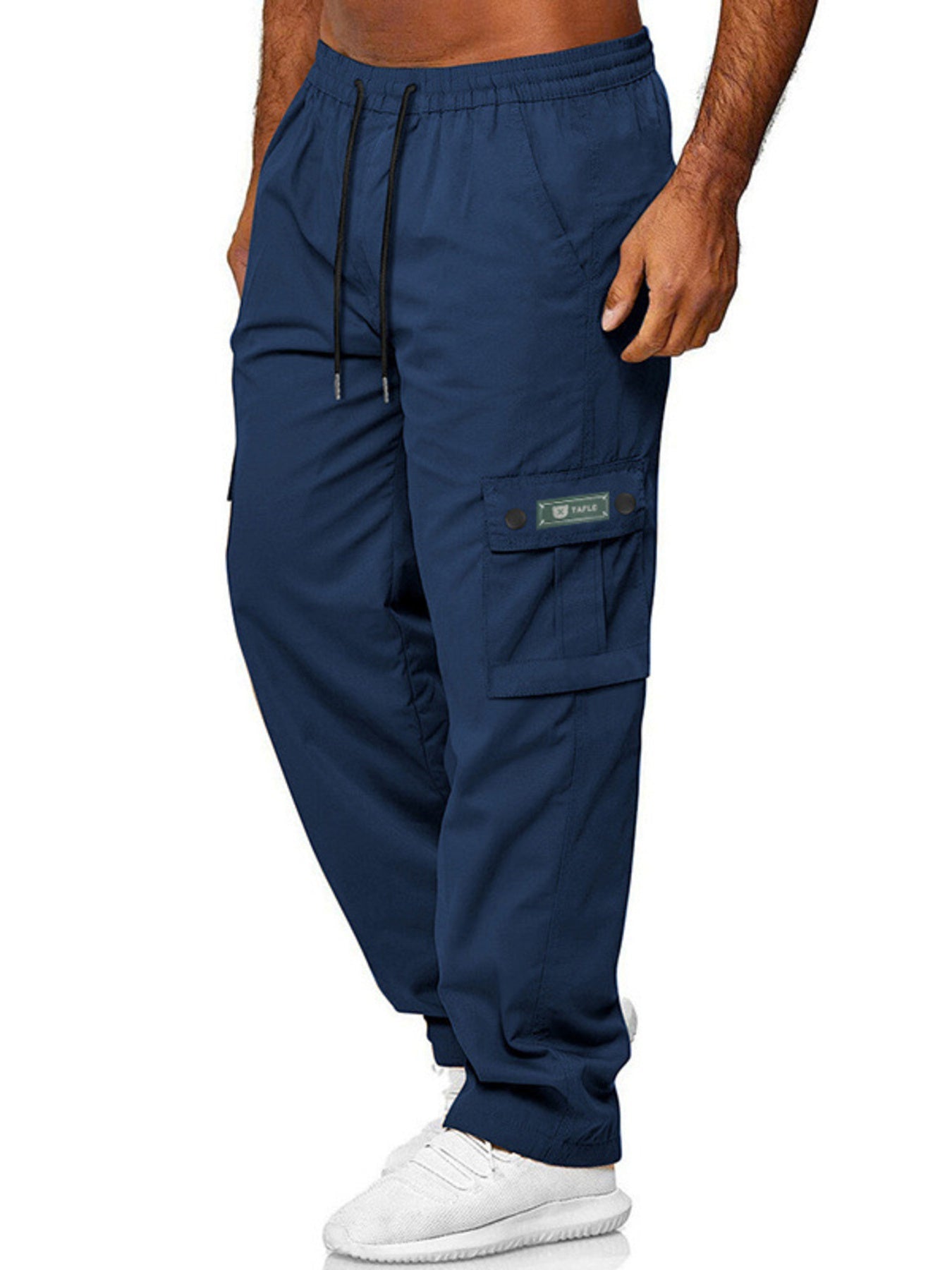 Men's Full Size Cargo Pants with Drawstring Waist Plus Size