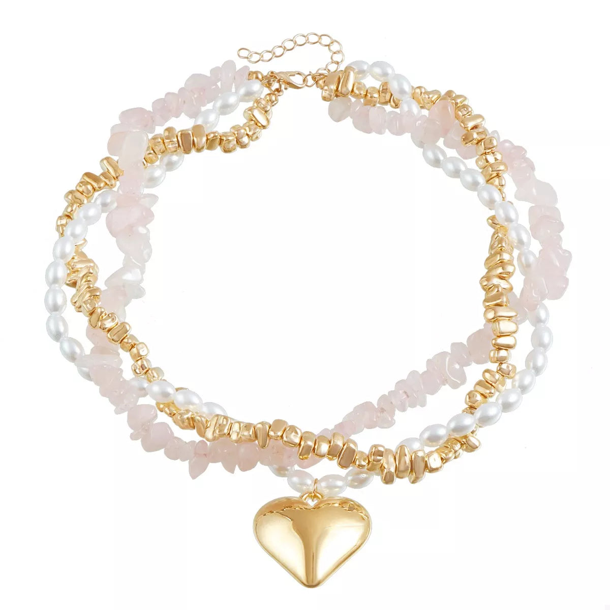 Three-Layered Heart Pendant Necklace