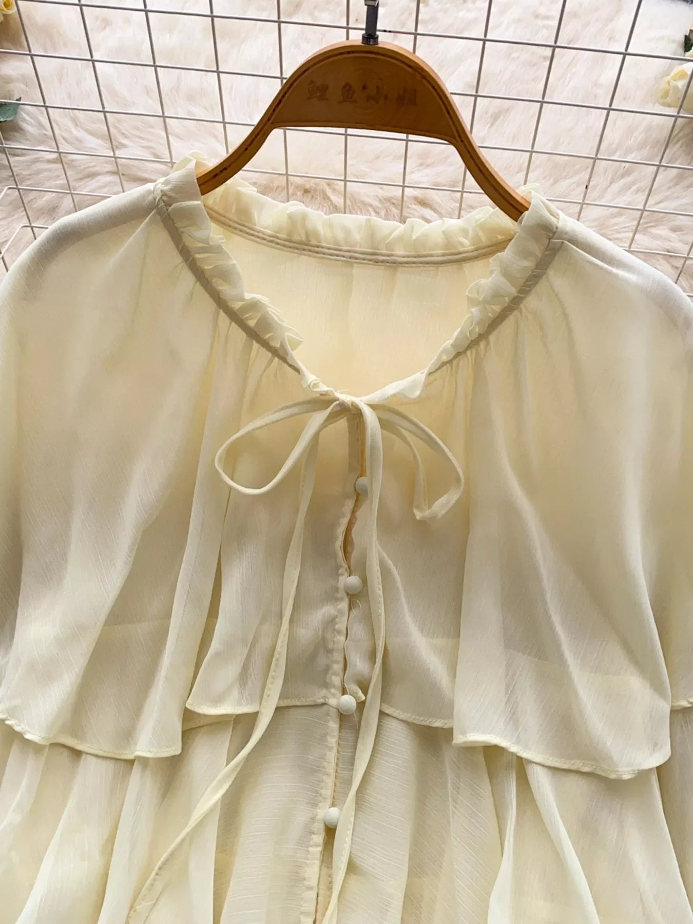 Ruffle Tiered Chiffon Blouse