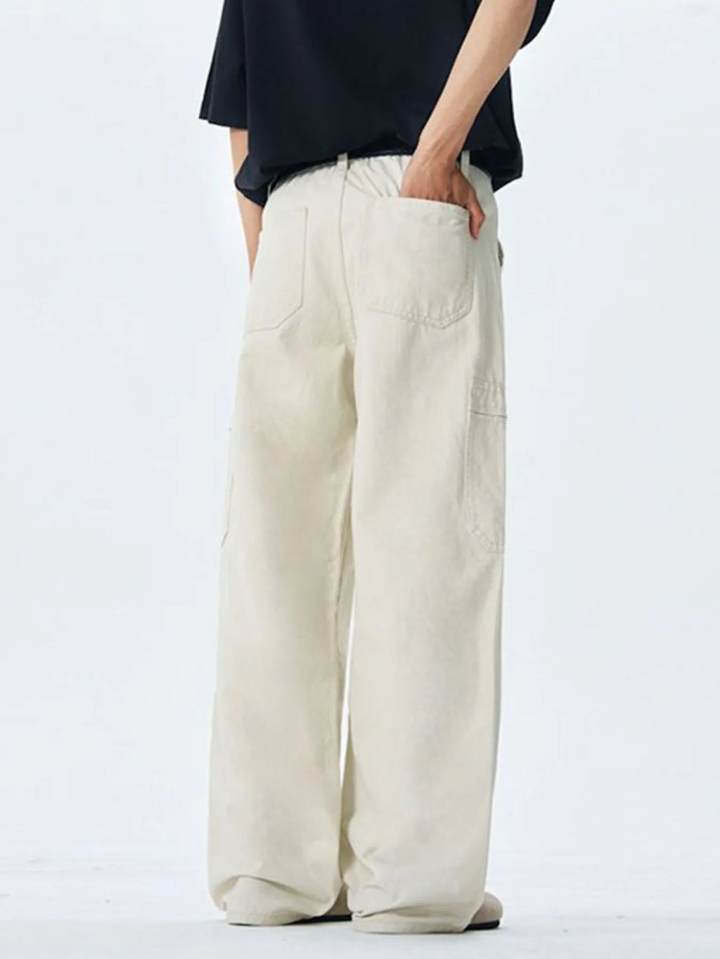Men's Wide Leg Cargo Pants with Multi Pockets