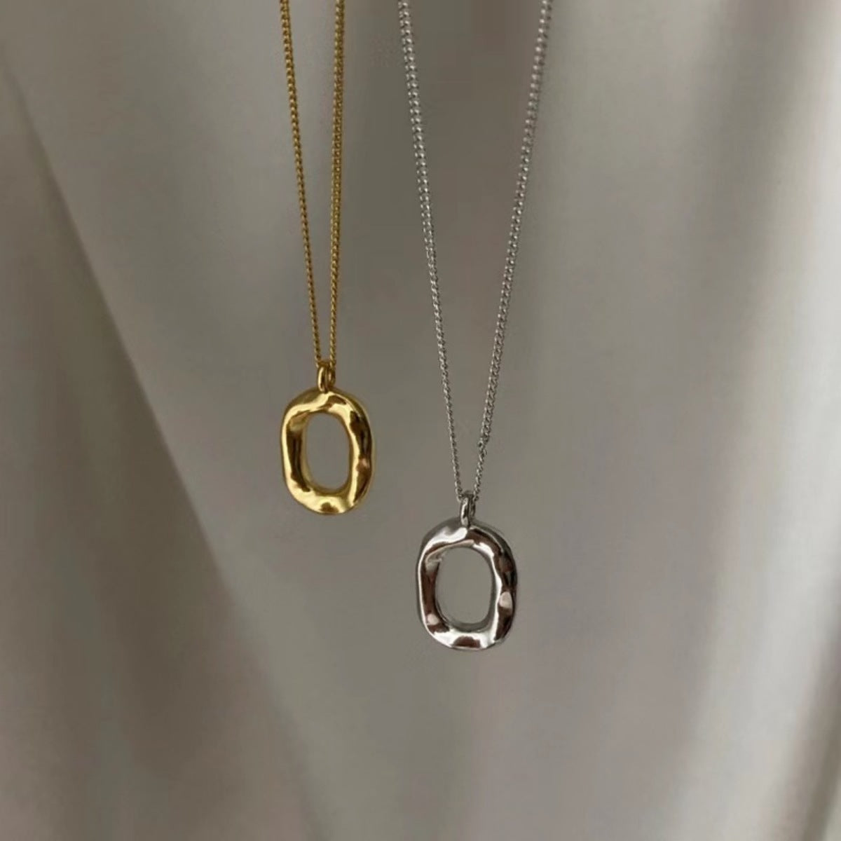 925 Sterling Silver Geometric Pendant Necklace