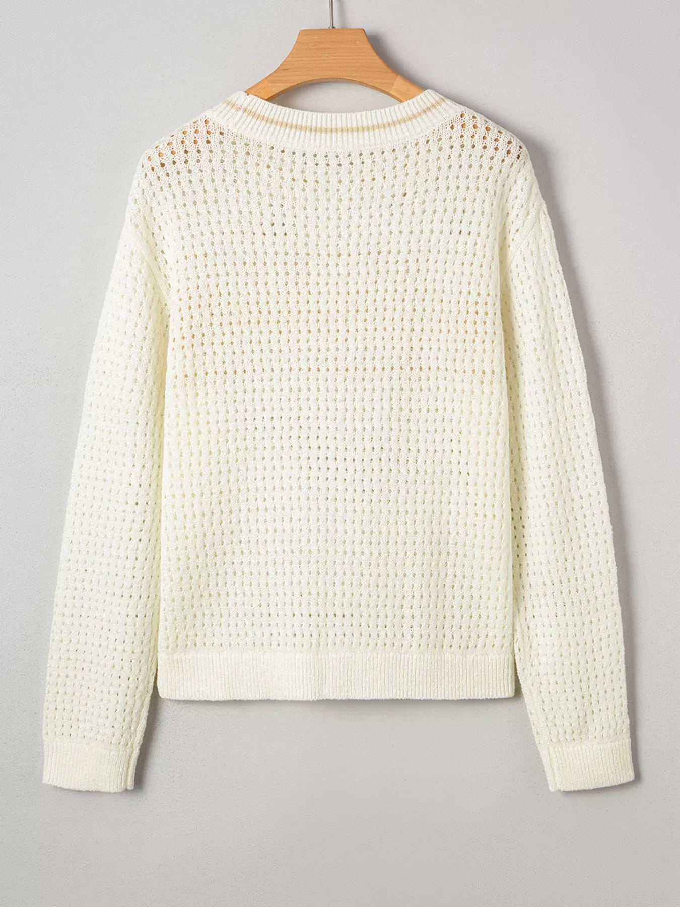 BEACH Hollow Out Knitted Lightweight Dolman Sweater