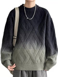 Men's Plus Size Gradient Round Neck Sweater