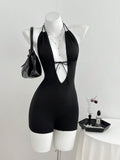 Tied Front Halter Neck Romper