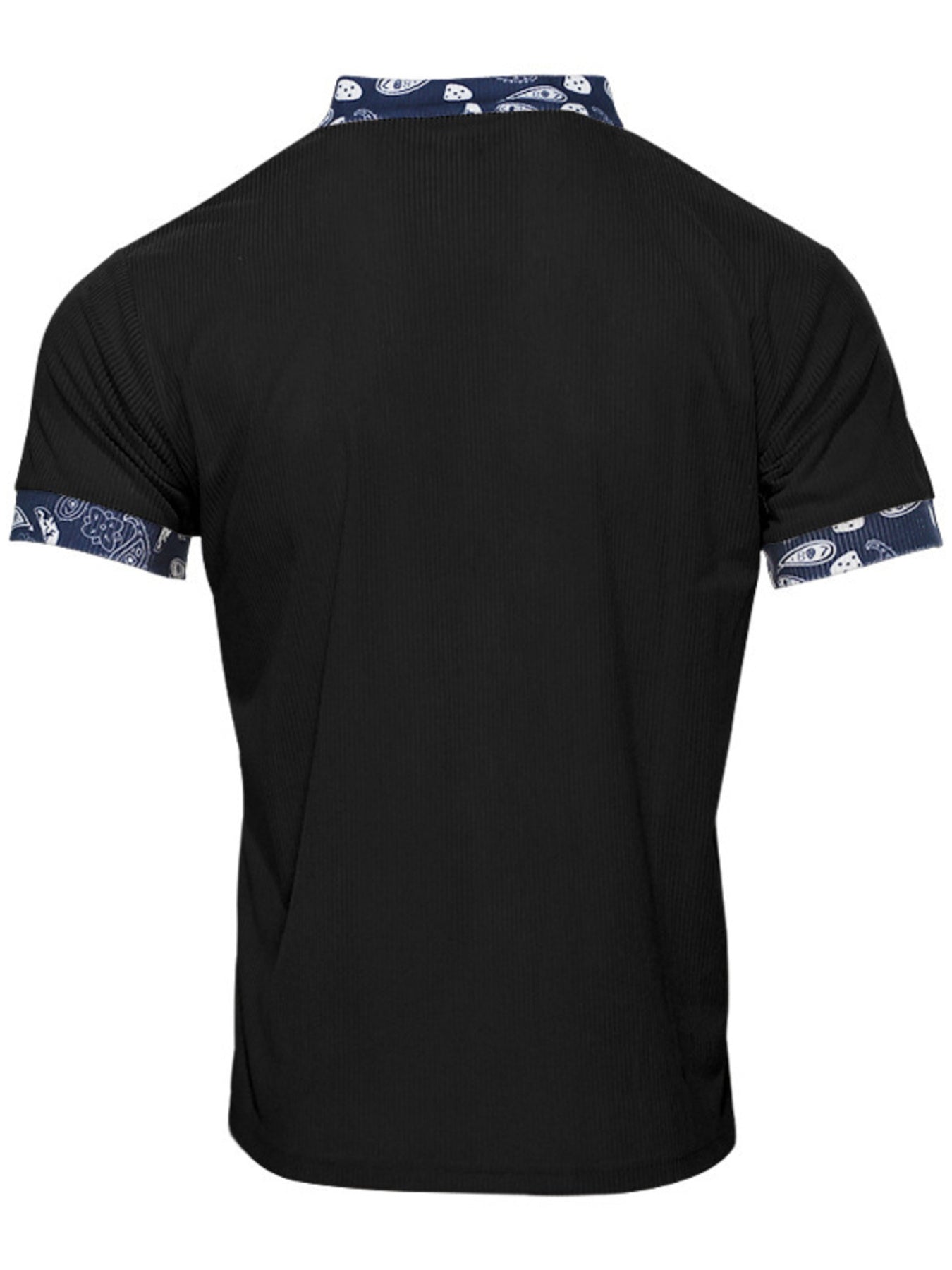 Men's Full Size Lace-Up Collar T-Shirt Plus Size