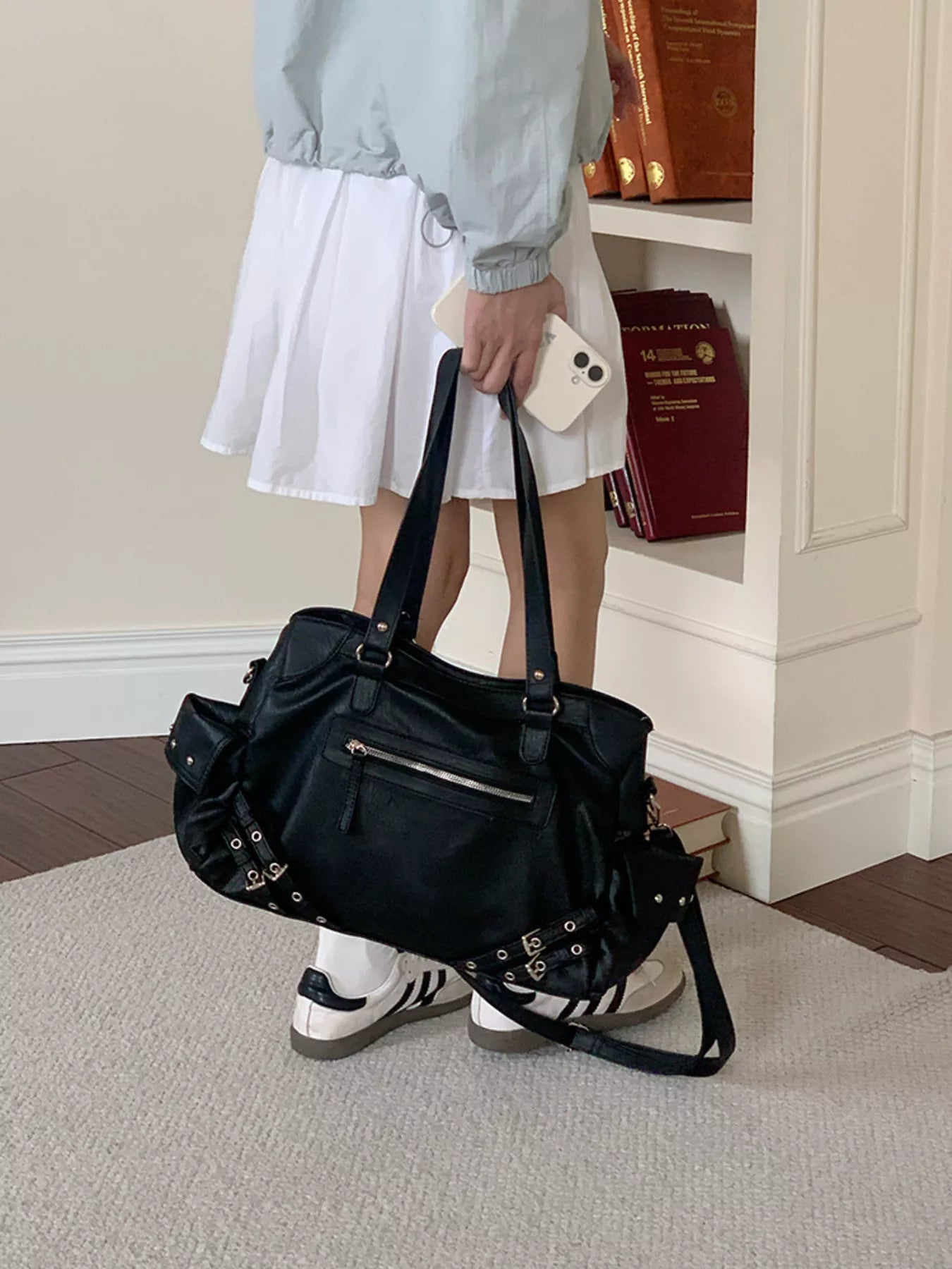Rivet Decor Crossbody Bag
