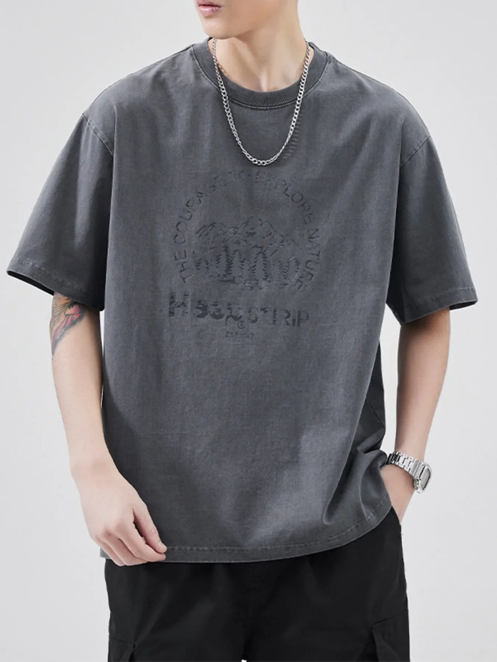 Men's Plus Size Round Neck Half Sleeve T-Shirt