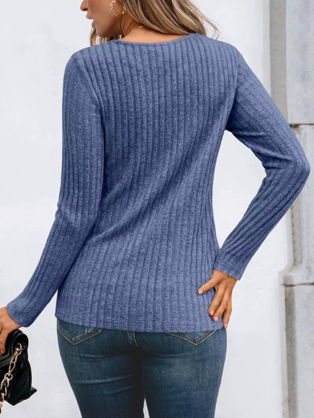 Ribbed Long Sleeve T-Shirt
