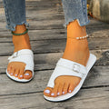 Buckle-Accent Toe Loop Sandals