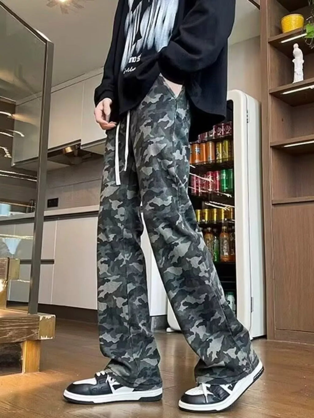 Men's Full Size Camo Print Relaxed Fit Jeans Plus Size