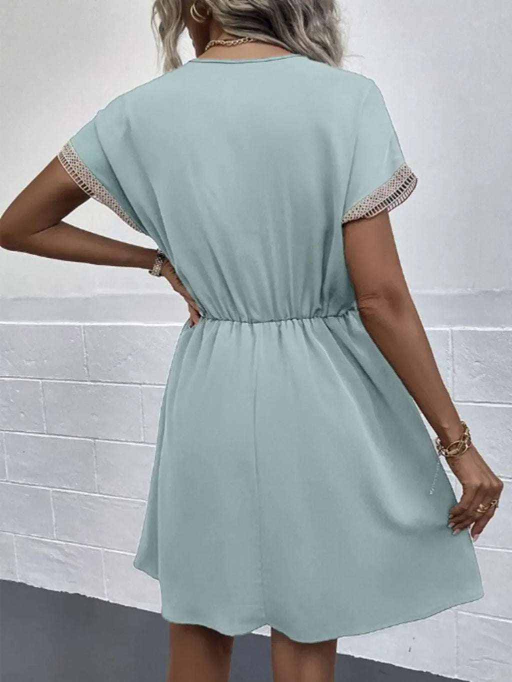 Full Size V-Neck Short Sleeve Dress Plus Size