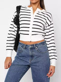 Striped Button Up Cardigan