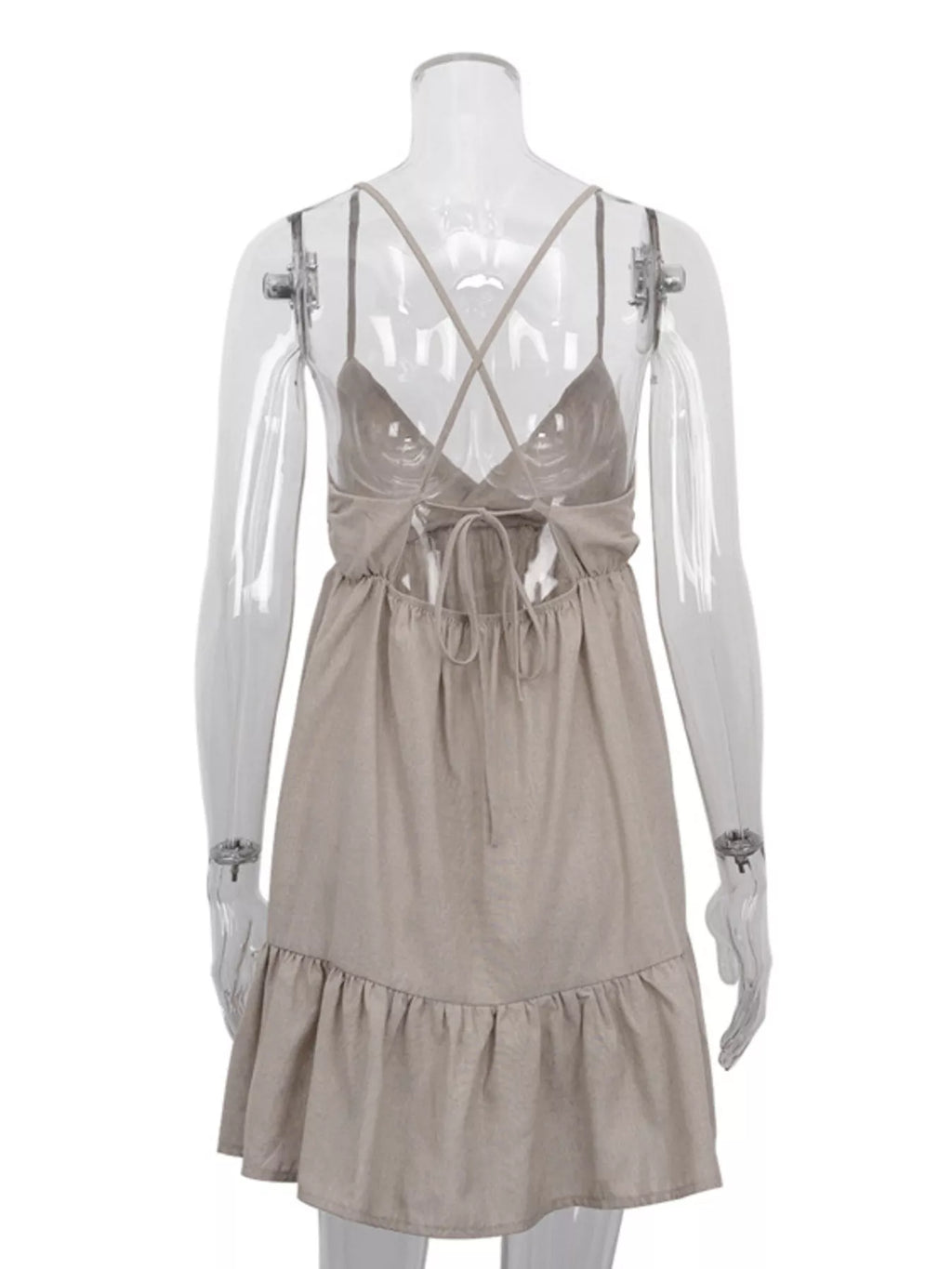 Backless Spaghetti Strap Mini Dress