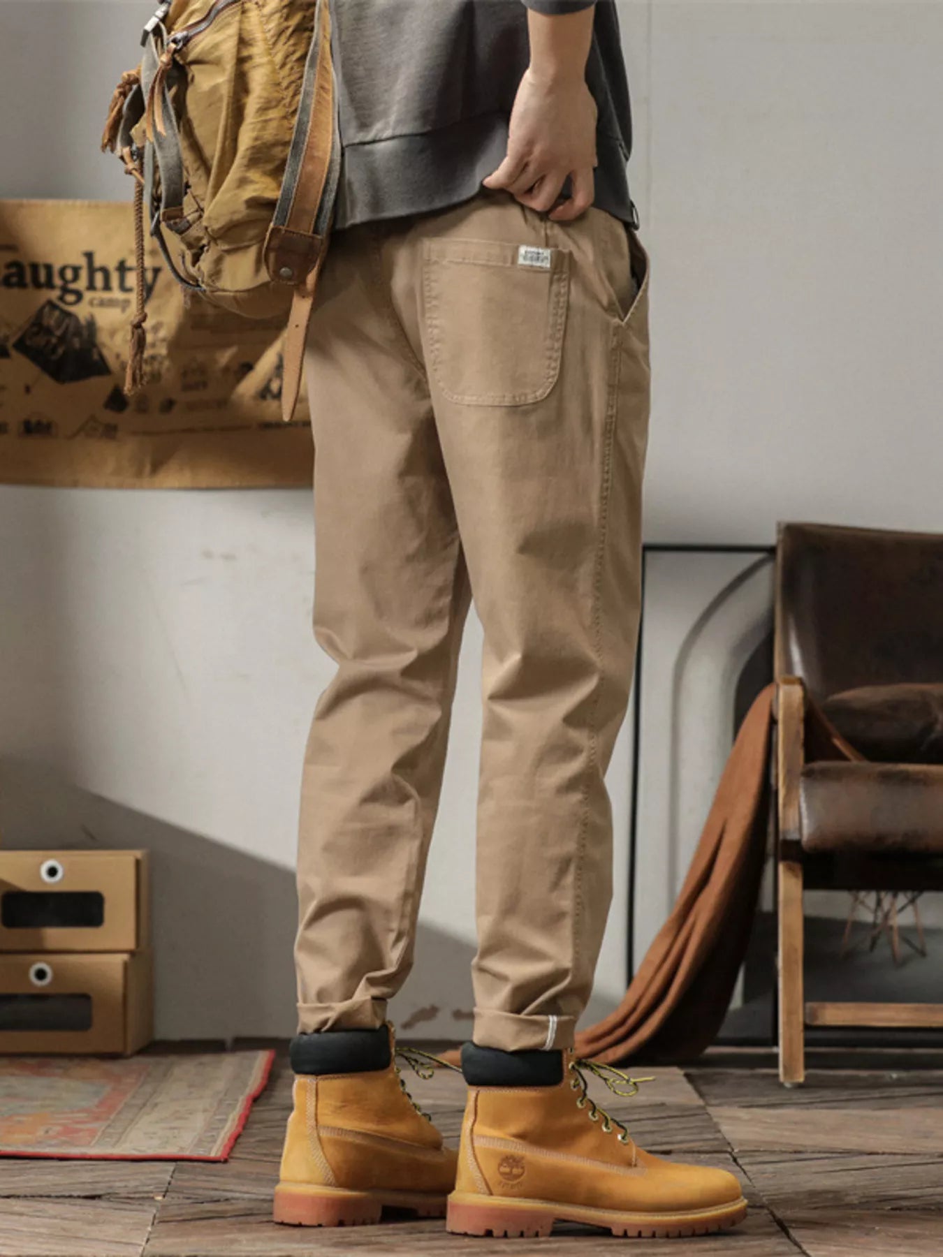 Men's Plus Size Casual Style Slim Fit Ankle Banded Pants