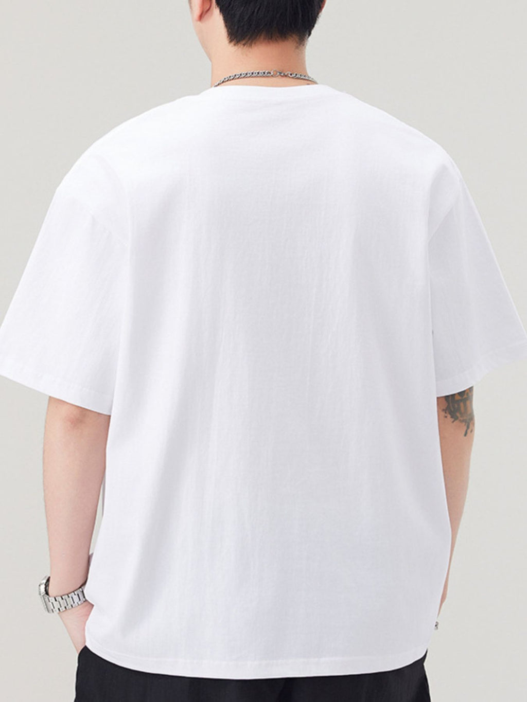 Men's Plus Size Solid Color Casual Loose T-Shirt