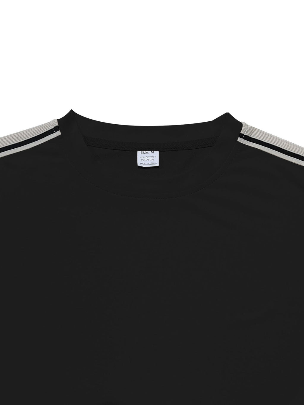 Men's Full Size Striped Shoulder Casual T-Shirt Plus Size