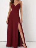 Crisscross Back Slit Maxi Dress