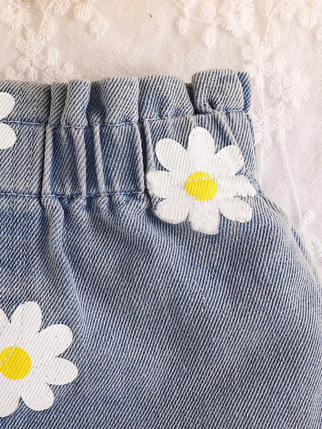 Children's Daisy Print Cami and Denim Shorts Set