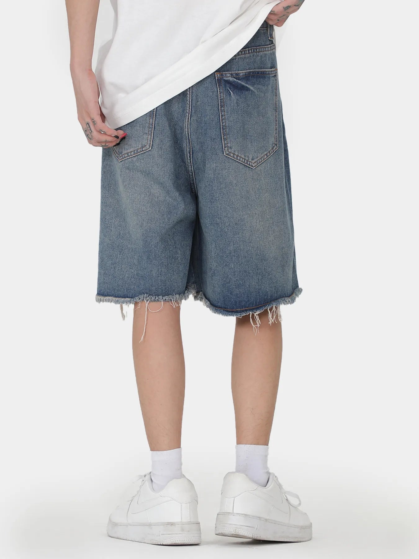 Men's Distressed Denim Shorts