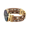 CHARMINGO 20mm Boho Beaded Watch Band Compatible with Samsung Galaxy Watch 7/6/4/5/Active 2 Watch Band 40mm 44mm/Galaxy Watch 5 Pro 45mm/Watch 3 41mm/Watch 4 Classic 42mm 46mm Wrap Bracelet Watch Strap for Women Men Brown Bead