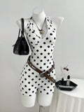Polka Dot Halter Neck Romper