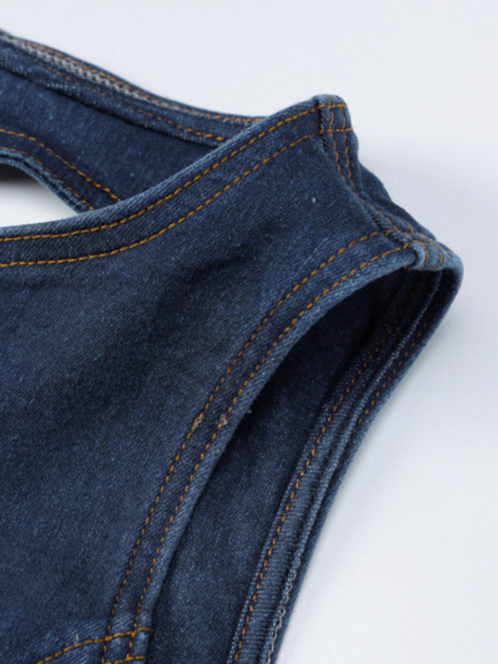 Zip Front Sleeveless Wide Leg Denim Jumpsuit