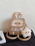 Cat Plaid Backpack Bag