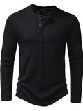 Men's Long Sleeve Henley T-Shirt