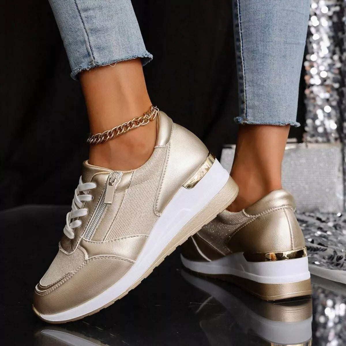 Lace Up Wedge Athletic