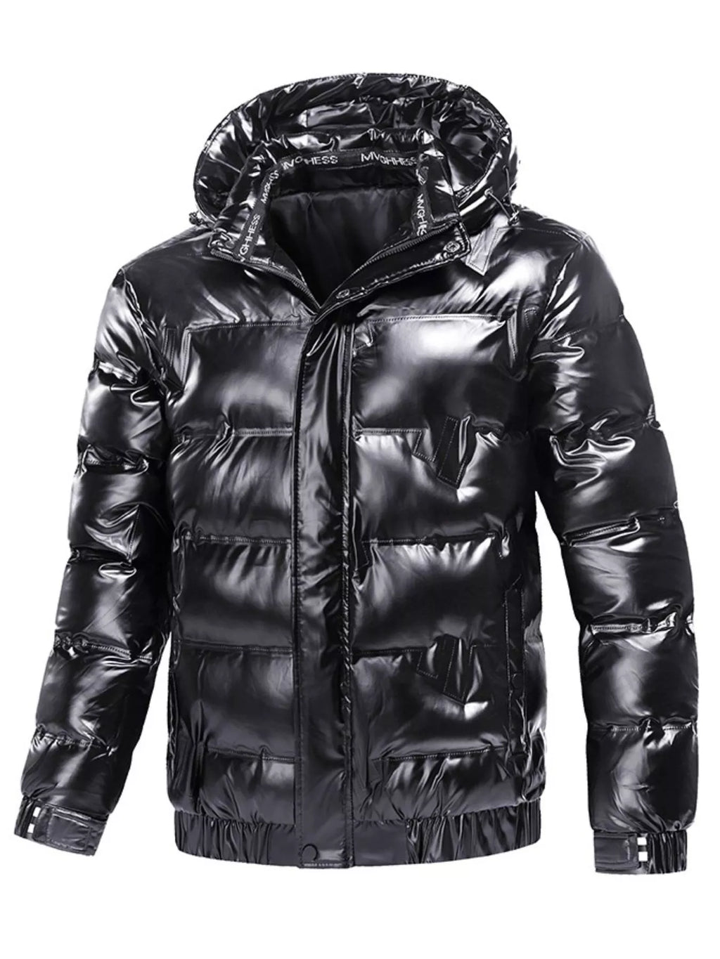 Men's Plus Size Zip Up Hooded Puffer Jacket